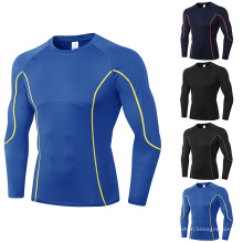 Chemise de yoga chaude à manches longues sèche rapide de bodybuilding de fitness mouches hommes compression sports portez des t-shirts de gymnase